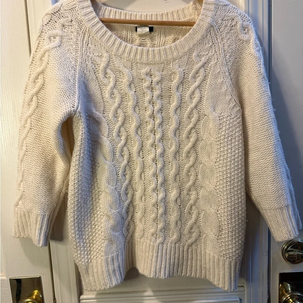 J. Crew Wool Blend Cable Knit Sweater
